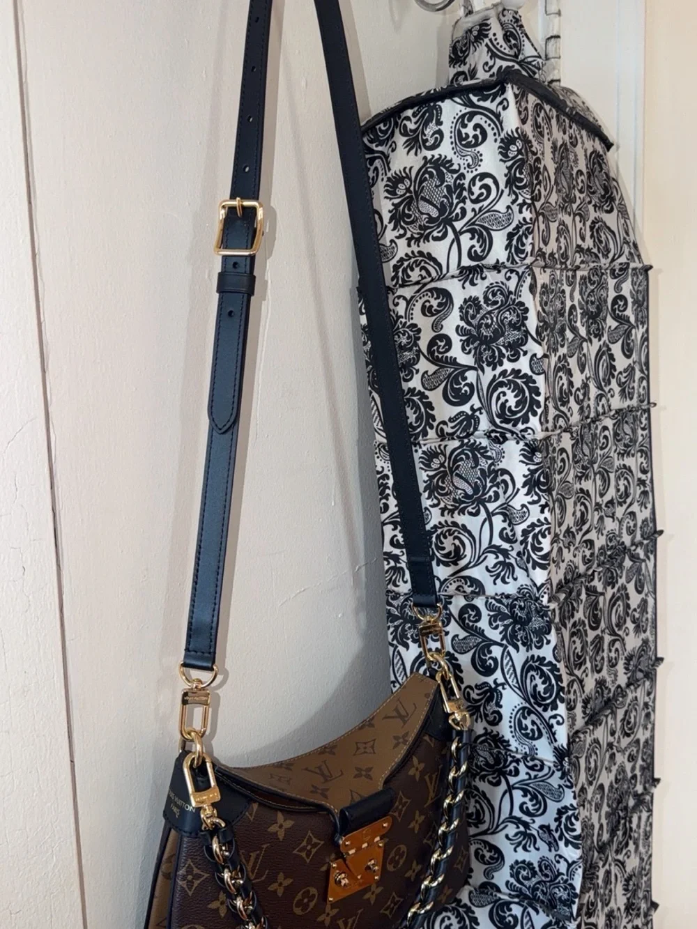 Louis Vuitton Monogram Canvas Shoulder Bag with Gold Hardware